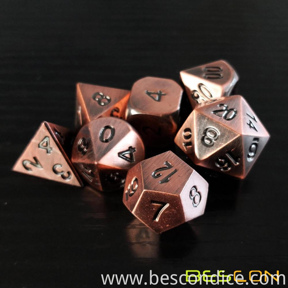 Heavy Duty Old Bronze Solid Metal Dice Set 3